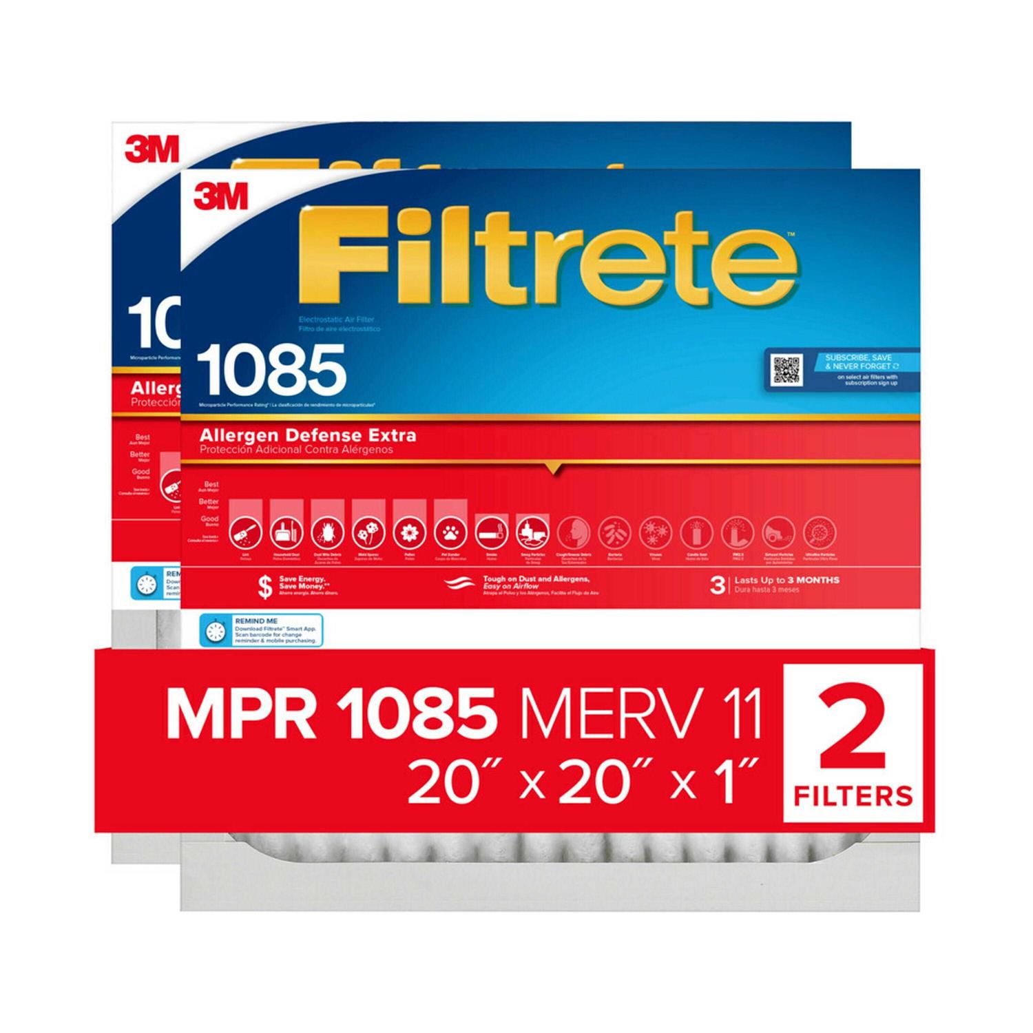 Filtrete 1085 MPR Allergen Defense Extra Electrostatic Pleated Air Filter - MT - Mrs Treak