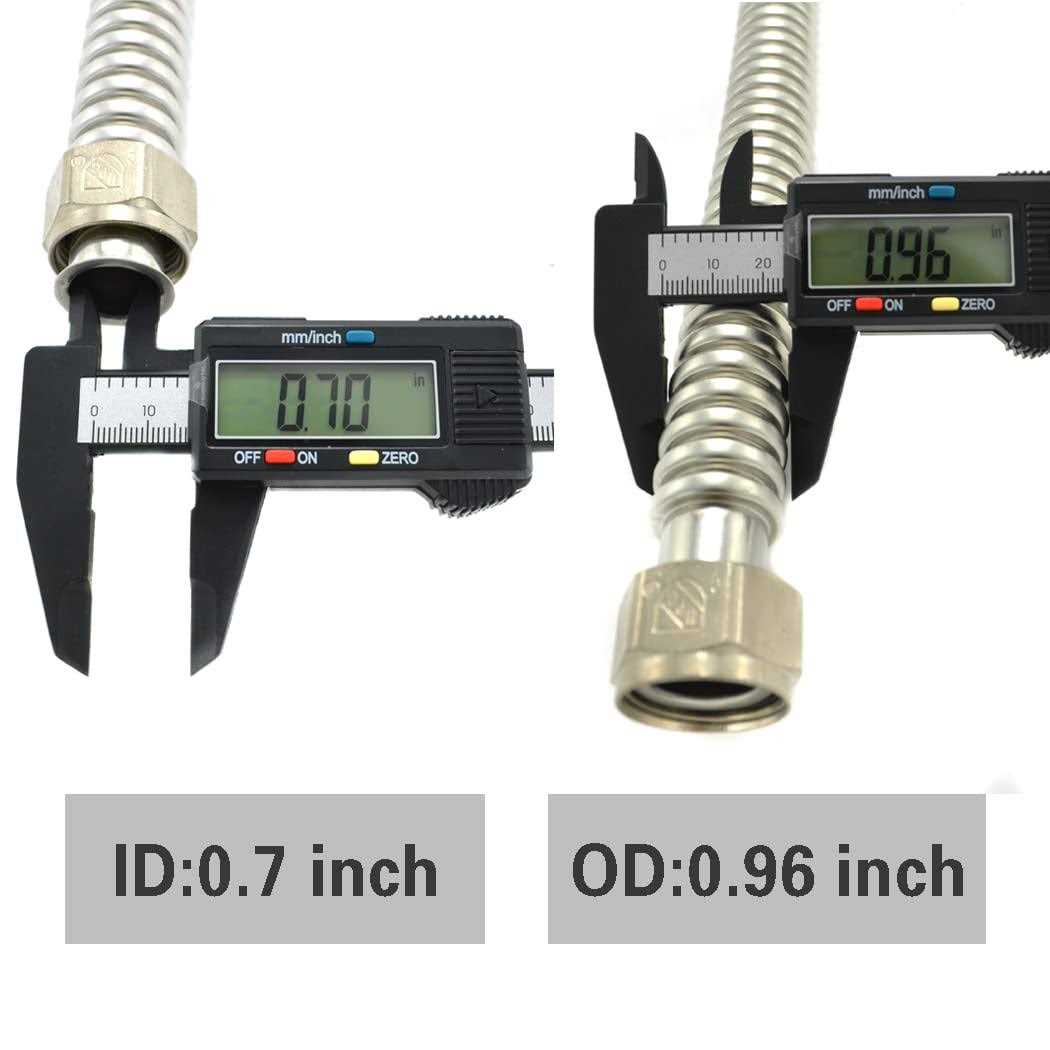 TT FLEX Stainless Steel Corrugated Water Heater Connector Flexible for Water Heater Water Softener FIP x FIP - MT - Mrs Treak