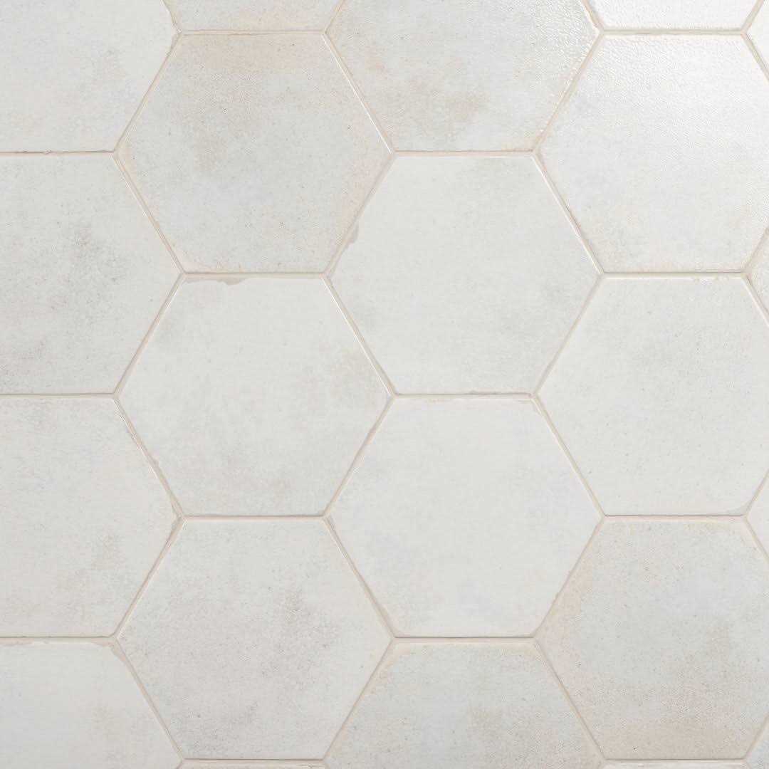 Mandalay Hex 9.13 in. x 10.51 in. Polished Concrete Look Porcelain Floor and Wall Tile Ivy Hill Tile - MT - Mrs Treak