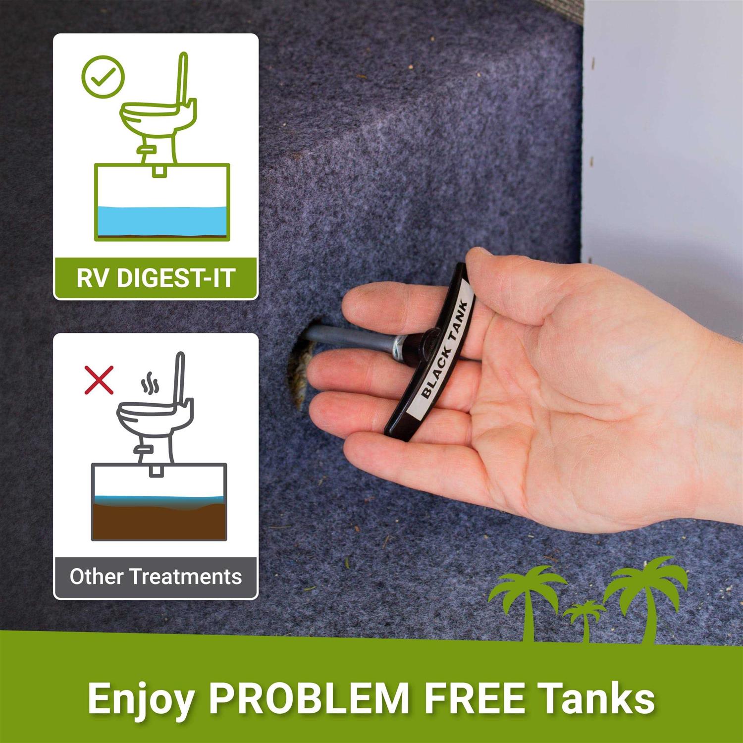 Unique RV Digest-It Black Tank Treatment Concentrated Drop-In Pod Toilet Treatment - MT - Mrs Treak
