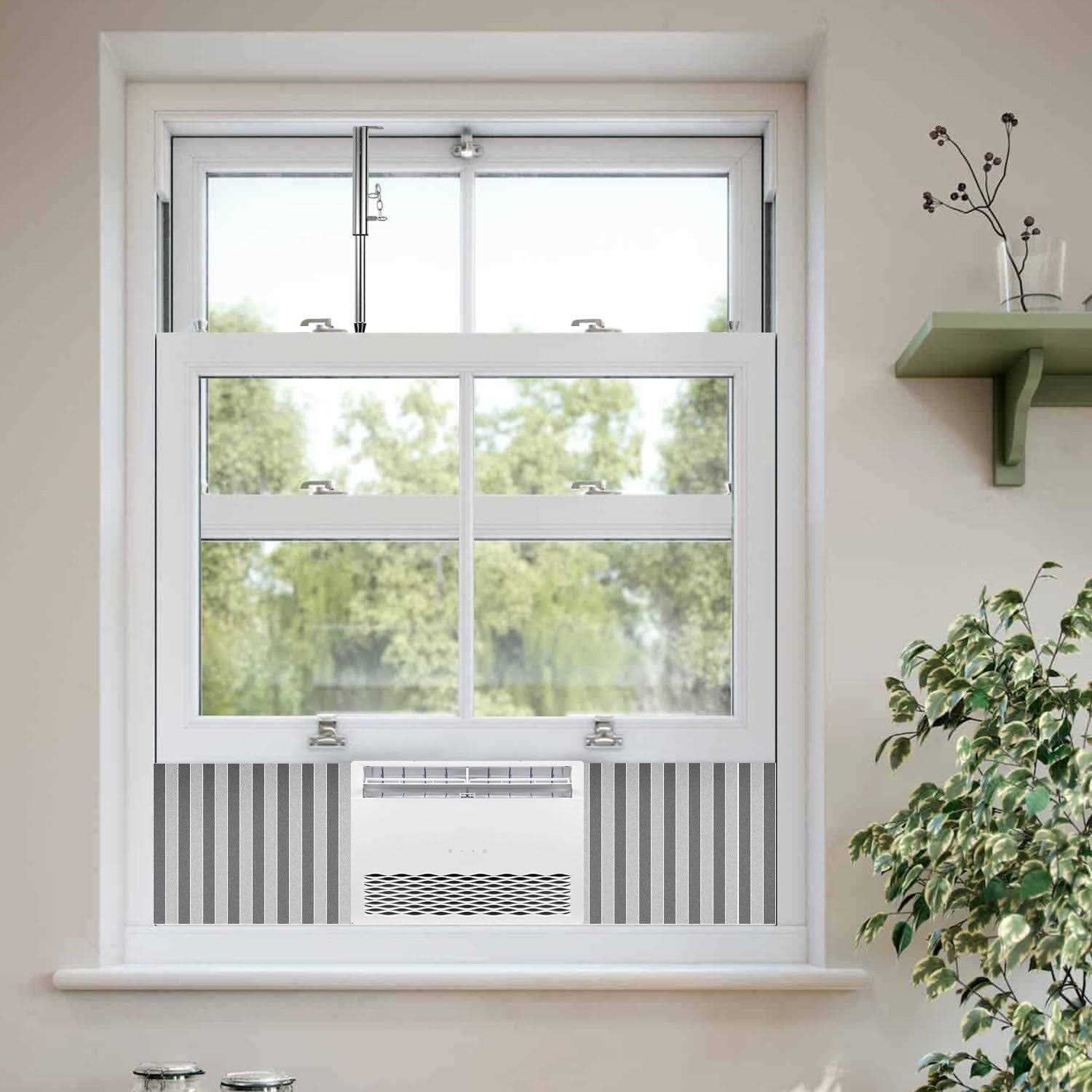TURBRO Adjustable Window Security Lock Bar Extendable Sliding Windows with AC Unit Installed - MT - Mrs Treak