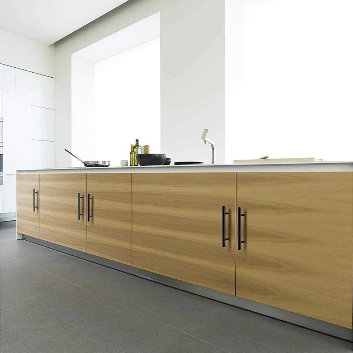 Probrico 25 Pack Black Stainless Steel Kitchen Cabinet Door Handles T Bar Drawer Pulls Knobs Diameter 1/2 inch - MT - Mrs Treak