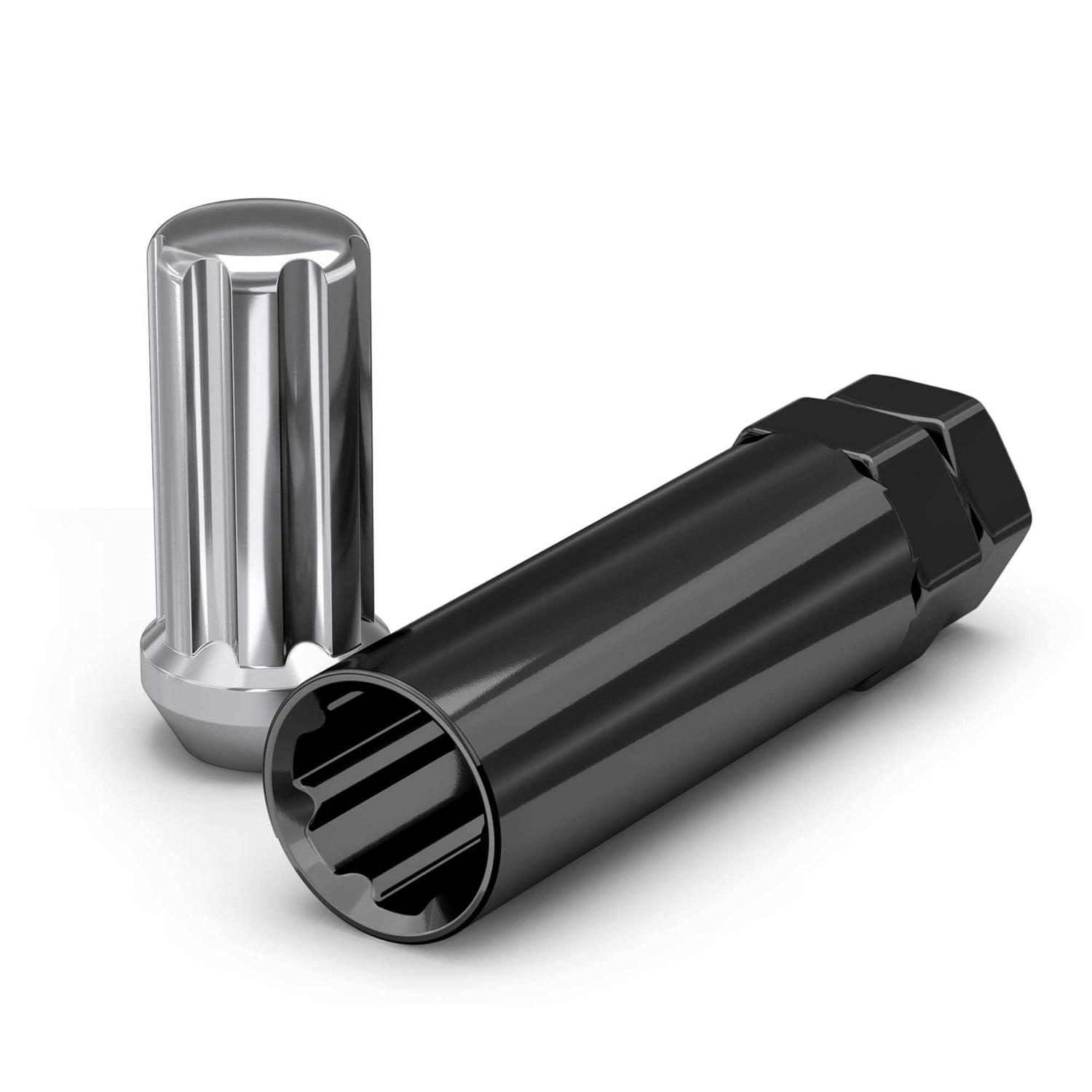 White Knight 1707SBK-20AM Black Chrome Finish 12mm x 1.50 Thread Size Bulge Acorn Lug Nut - MT - Mrs Treak