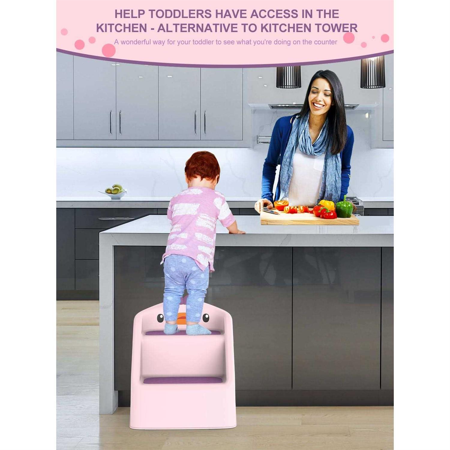 Kids Step Stool for Toddler Bathroom Kitchen Sink - MT - Mrs Treak