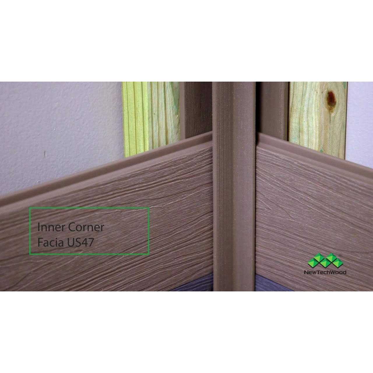 NewTechWood All Weather System 2.8 in. x 2.8 in. x 8 ft. Composite Siding Inside Corner Trim US47-8 - MT - Mrs Treak