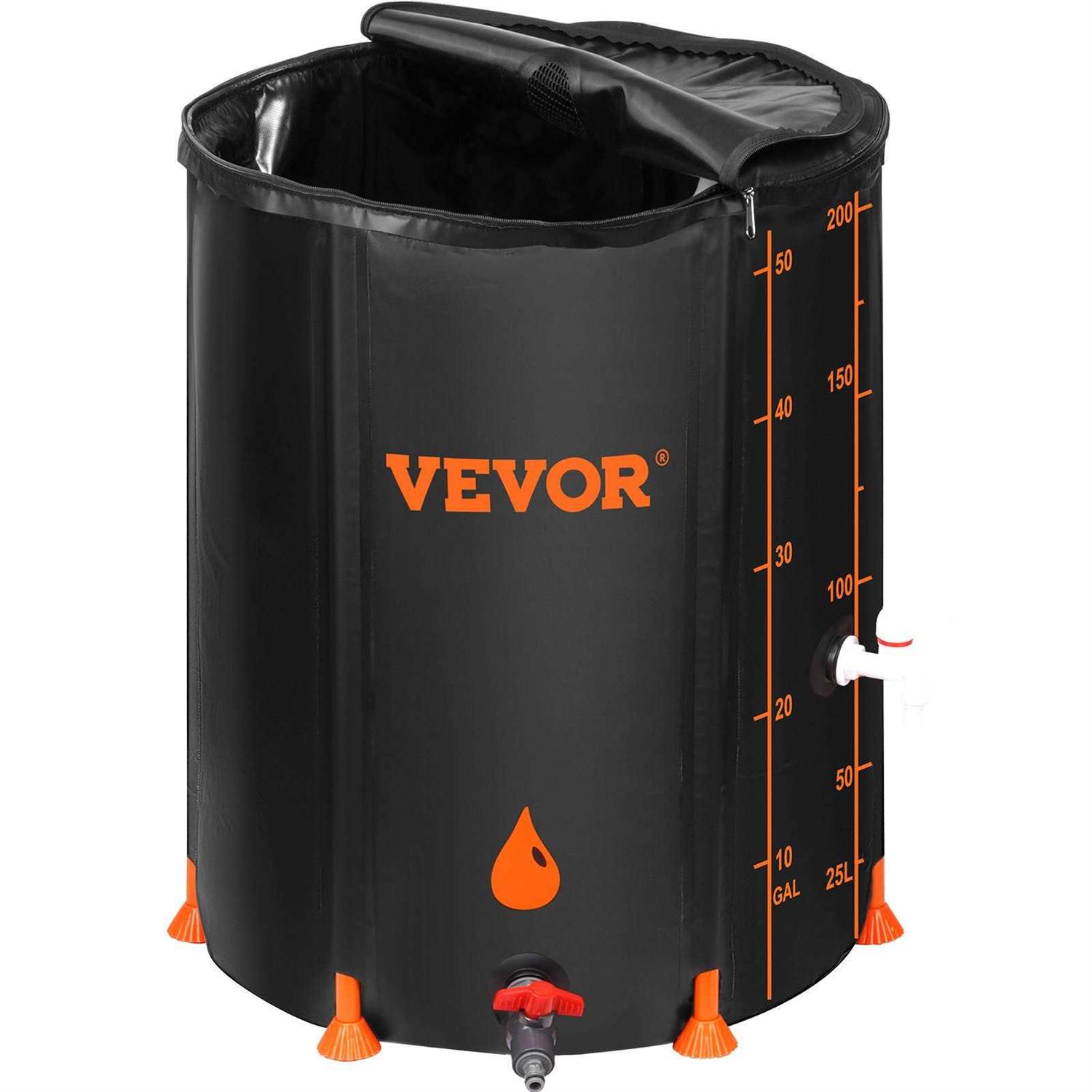 VEVOR Collapsible Rain Barrel Large Capacity PVC Rainwater Collection System Spigots and Overflow Kit Portable Water Tank - MT - Mrs Treak