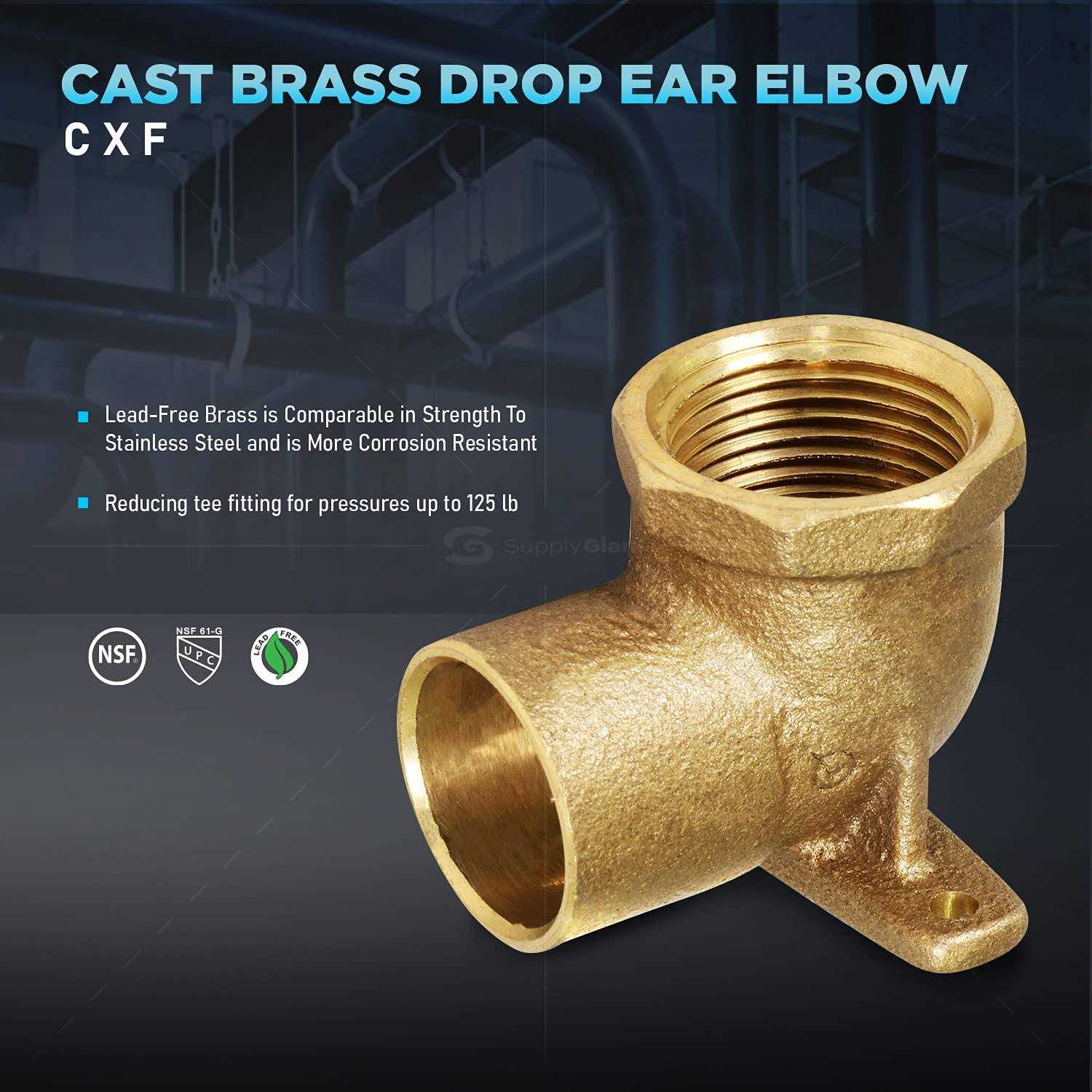 Supply Giant Nominal Diameter Lead-Free Cast Brass 90 Elbow with Sweat Socket and Female Threaded Connect - MT - Mrs Treak