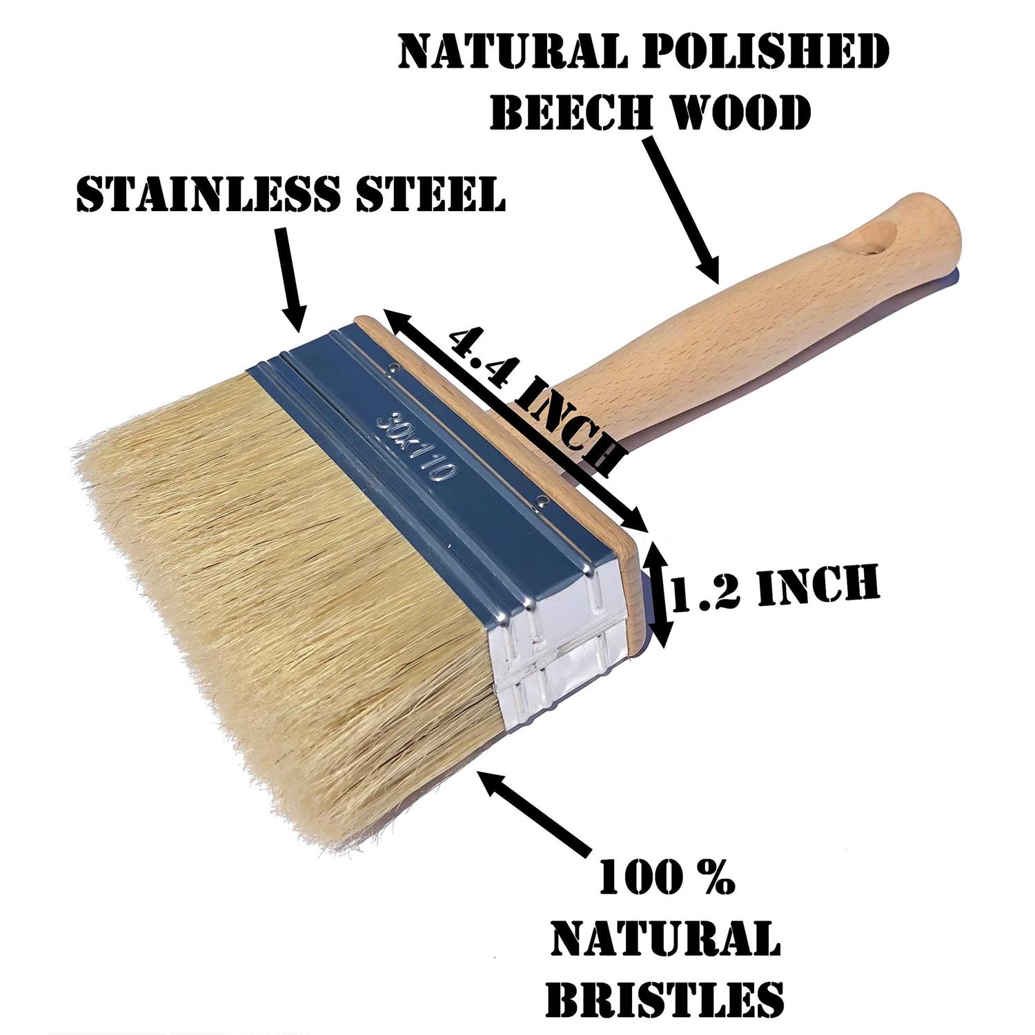 European Professional Stain Block Paint Brush Natural Bristle Wooden Handle - MT - Mrs Treak