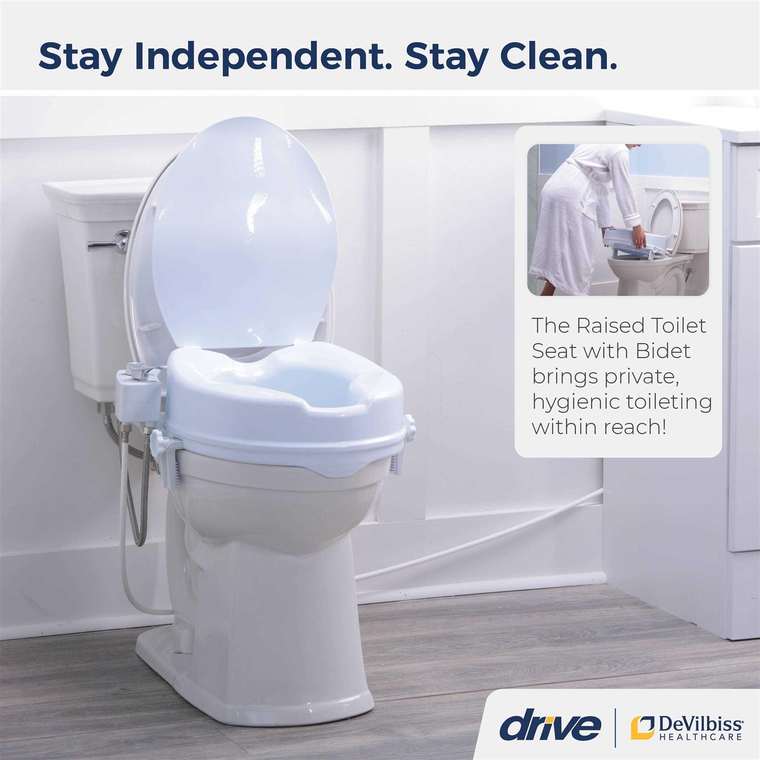 Drive Medical PreserveTech Raised Toilet Seat with Bidet - MT - Mrs Treak