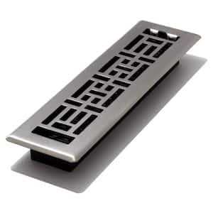 Decor Grates 4 in. x 10 in. Oriental Steel Plated Floor Register - MT - Mrs Treak