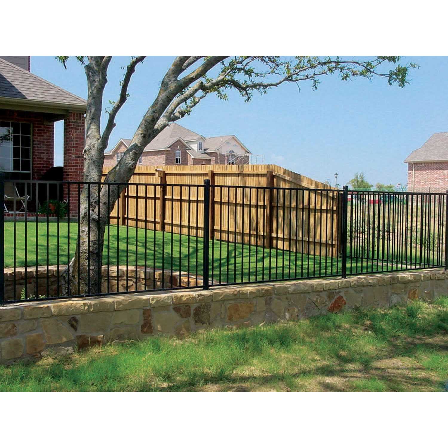 Monroe 5-ft H x 8-ft W White Steel Fence Panel - MT - Mrs Treak