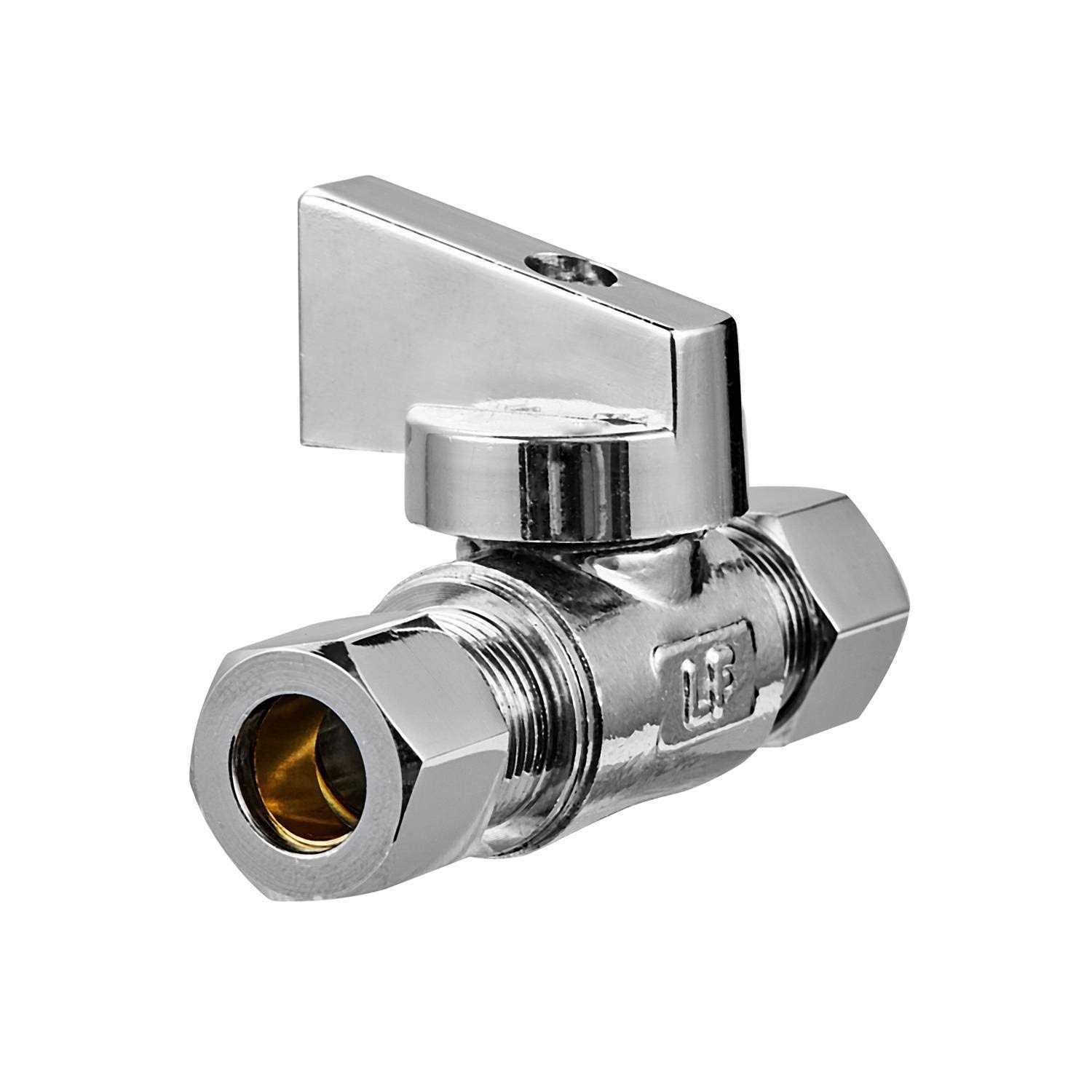 Minimprover 2 Pack Premium Brass 1/4 Compression x 1/4 Compression Angle Valve Quarter Turn Water Straight Angle Valve - MT - Mrs Treak