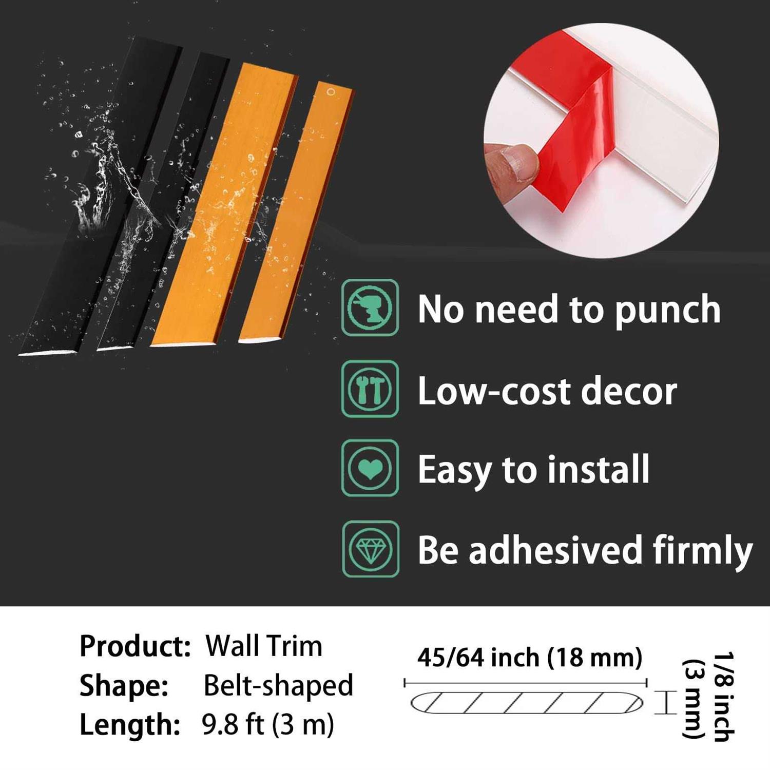 Peel and Stick Molding & Wall Trim for Floor, Mirror, Wardrobe and Cabinet - MT - Mrs Treak