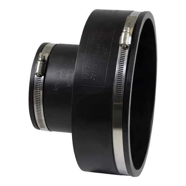The Plumber’s Choice 4 in. PVC Flexible Reducing Coupling with Stainless Steel Clamps - MT - Mrs Treak