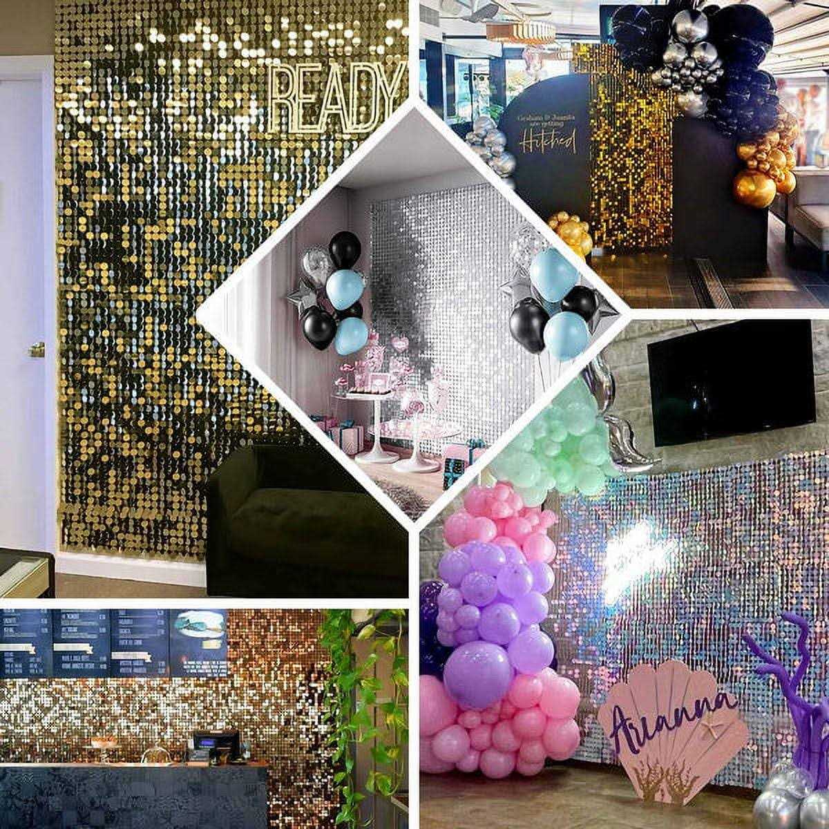 Efavormart 10 Panels Ritzy Sequin Shimmer Wall Backdrop Panels Round Sequin Party Backdrop - MT - Mrs Treak