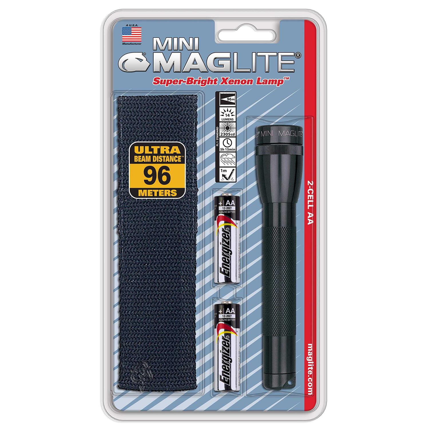 Maglite Mini AA Flashlight Black Combo Pack M2A01C - MT - Mrs Treak