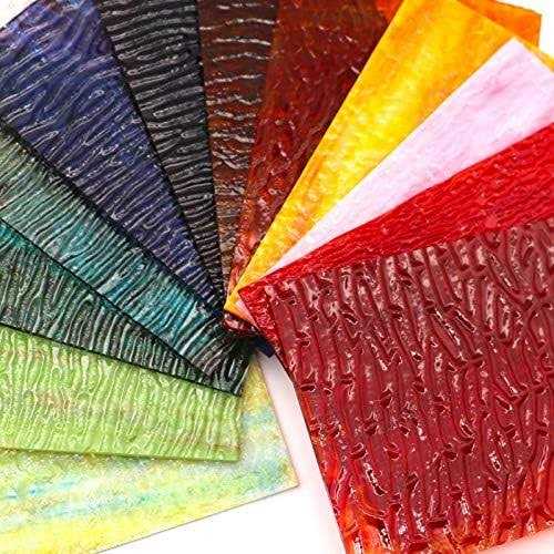 Litmind 8 Sheets Stained Glass Variety Pack, 4 x 6 inch Mosaic Tiles for Crafts, Art Glass Pack Colors and Patterns - MT - Mrs Treak