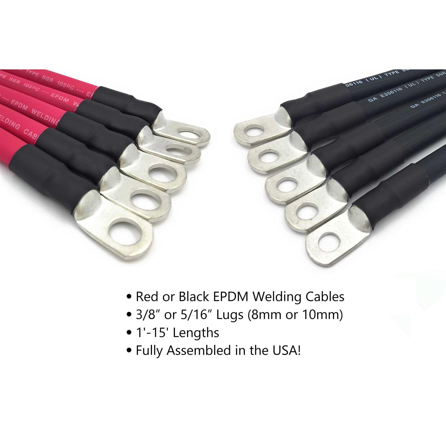 End Game 2 Awg Gauge Marine Grade Battery Cables Fully Assembled With Heavy Duty Tinned Lugs - MT - Mrs Treak