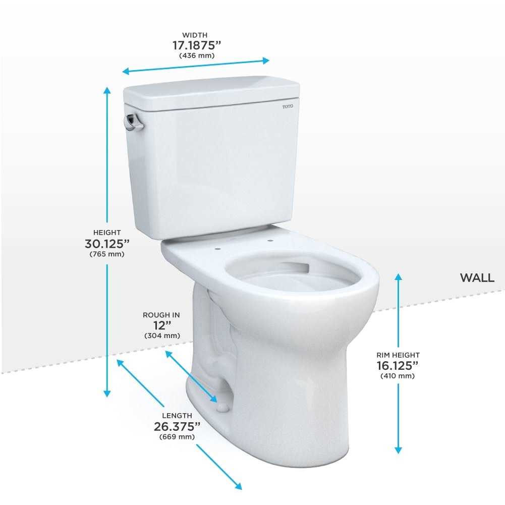 Toto Drake 1.28 GPF Round Two Piece Toilet CST775CEFG# - MT - Mrs Treak