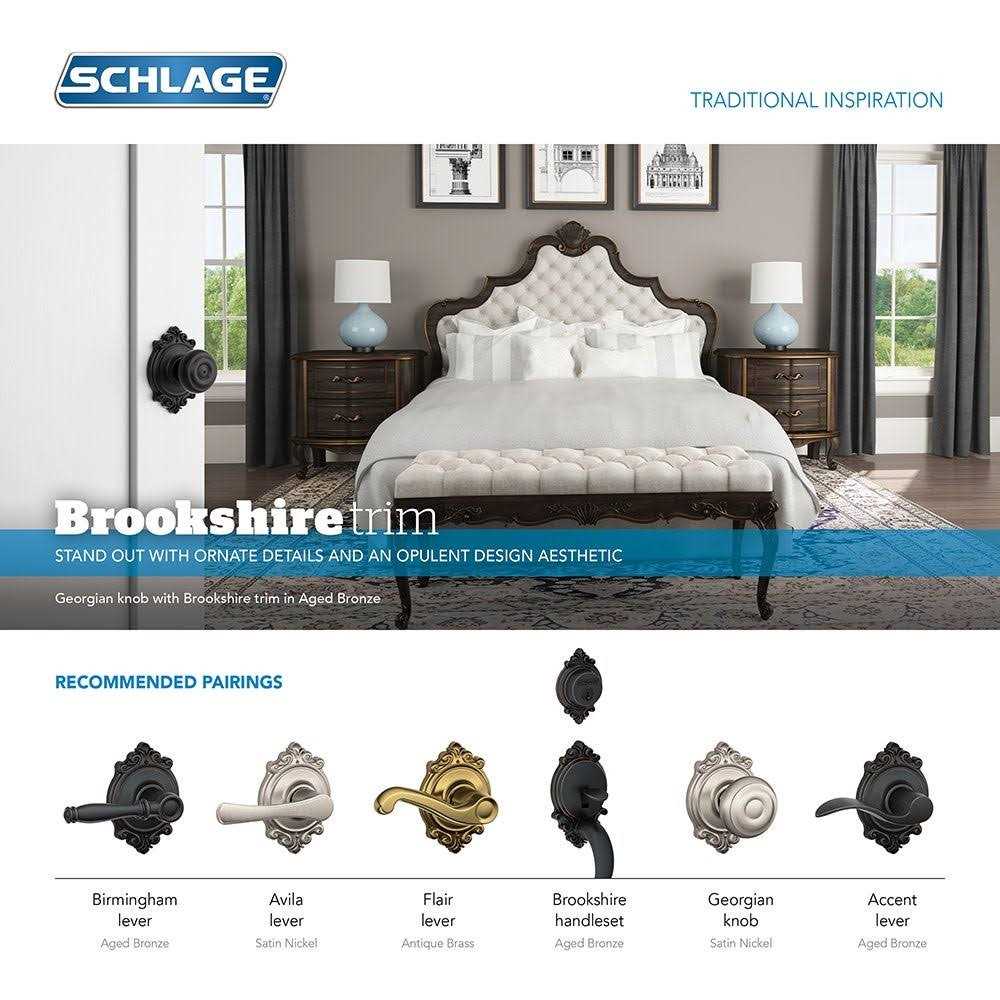 Schlage Georgian Knob with Brookshire Trim F170GEO - MT - Mrs Treak