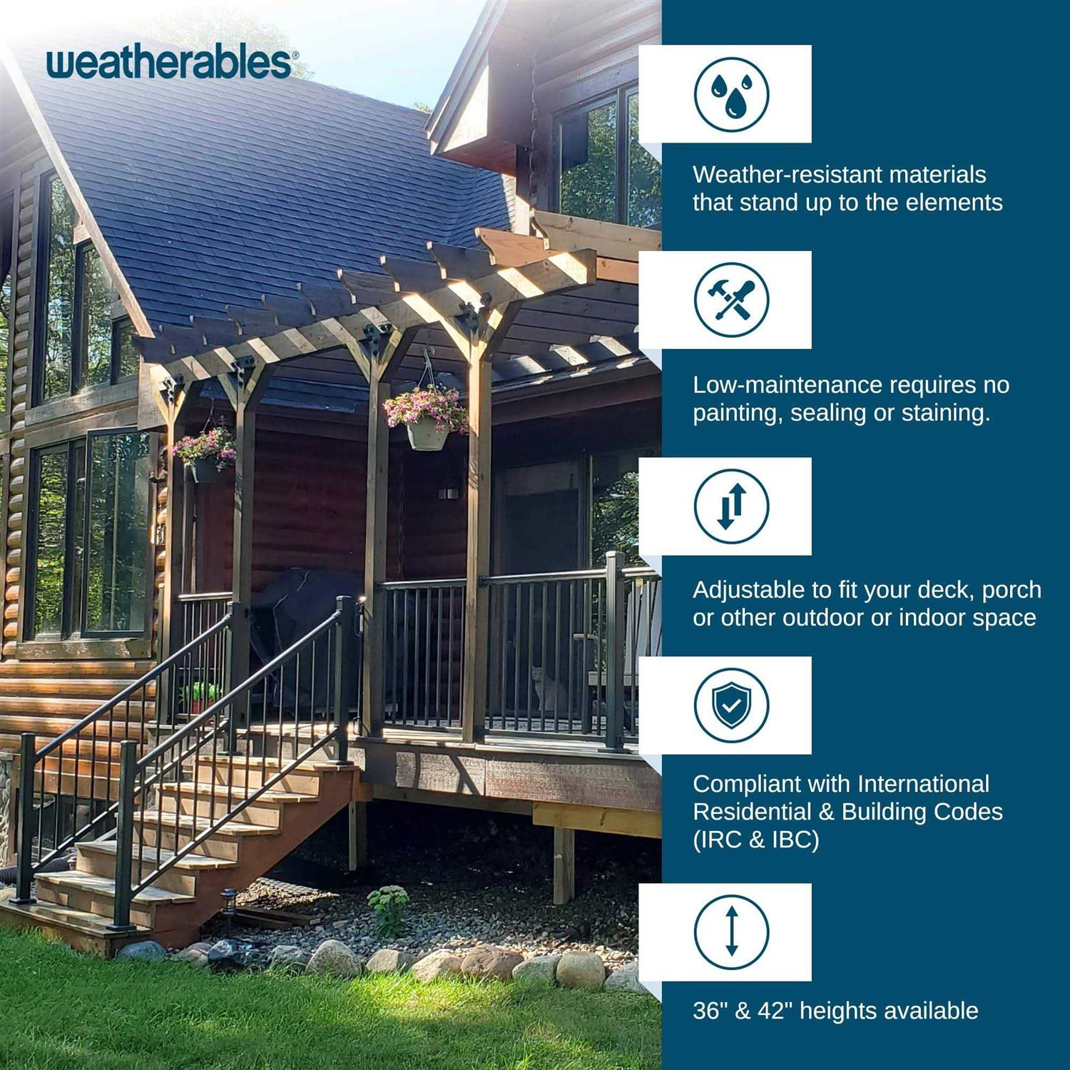 Weatherables Riviera White Straight Railing Bracket Kit - MT - Mrs Treak