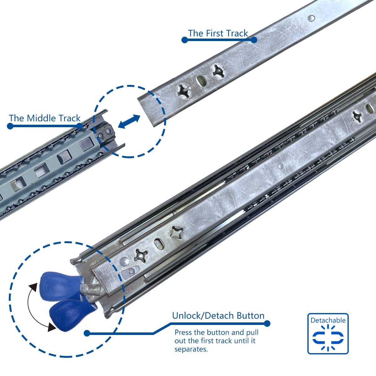 VADANIA Heavy Duty Drawer Slides with Lock - MT - Mrs Treak