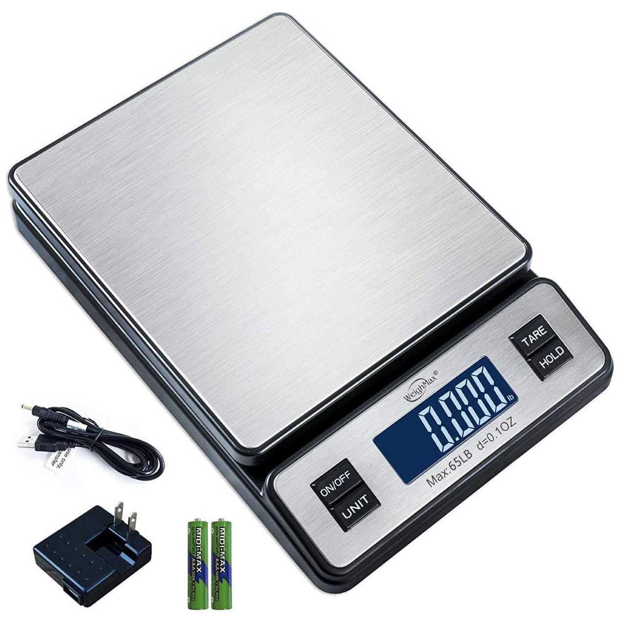 Weighmax W-2809 90 lb X 0.1 OZ Durable Stainless Steel Digital Postal Scale - MT - Mrs Treak