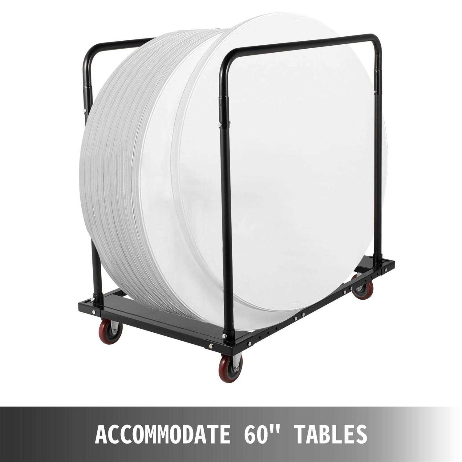VEVOR 60” Round Folding Table Dolly Cart Storage Party Event Rental Furniture 8-10pcs - MT - Mrs Treak