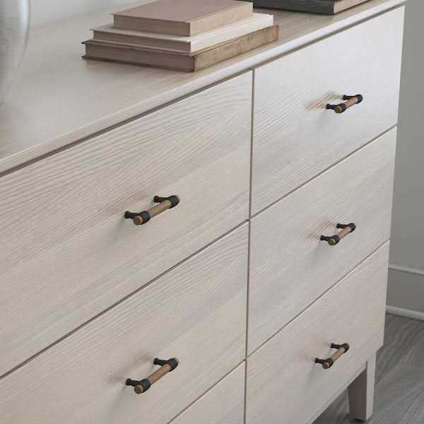 Liberty Modern Wood 1-3/16 in. Matte Black and Rustic Pine Cabinet Bar Knob - MT - Mrs Treak