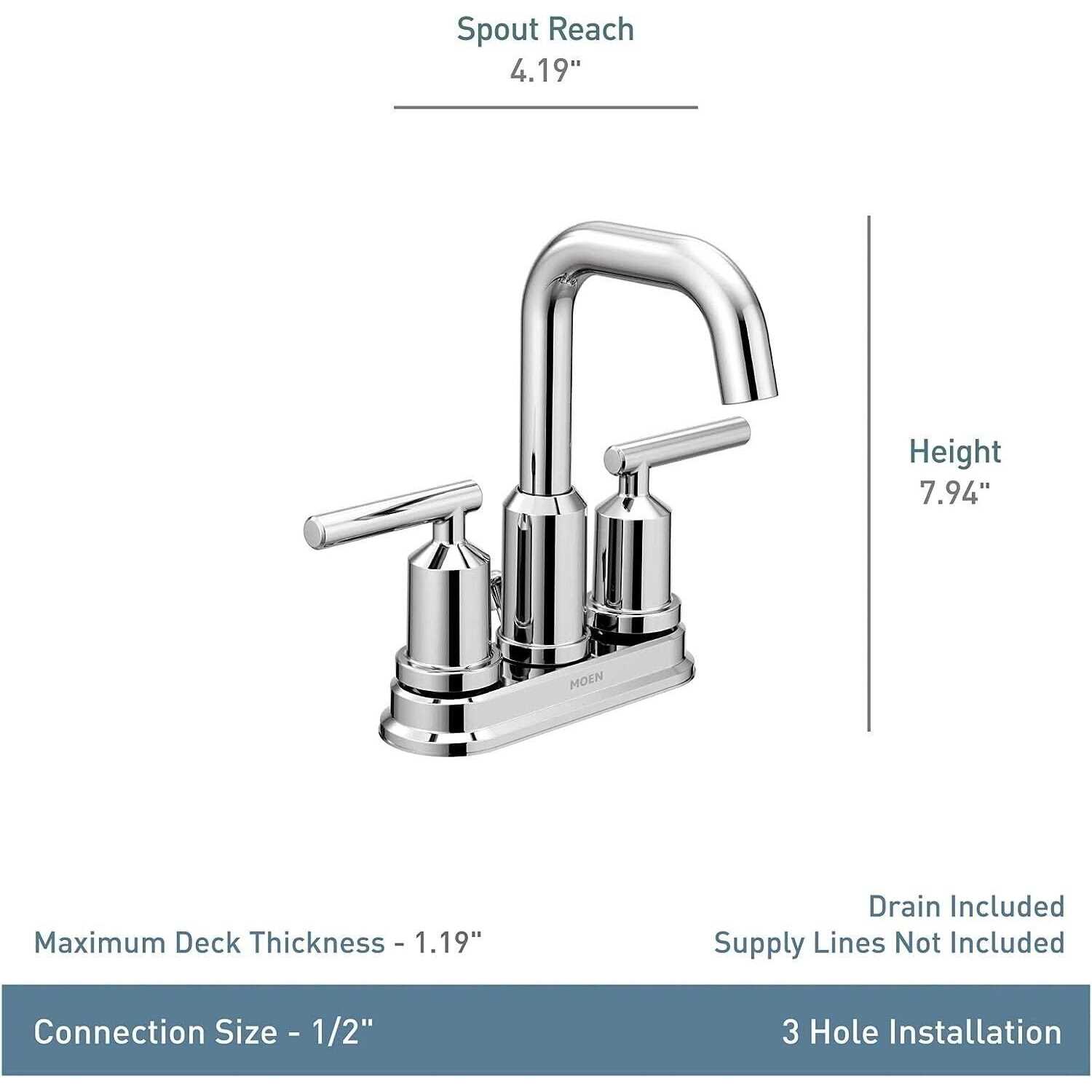 Moen 6145BL Gibson Matte Black One-Handle Bathroom Faucet - MT - Mrs Treak