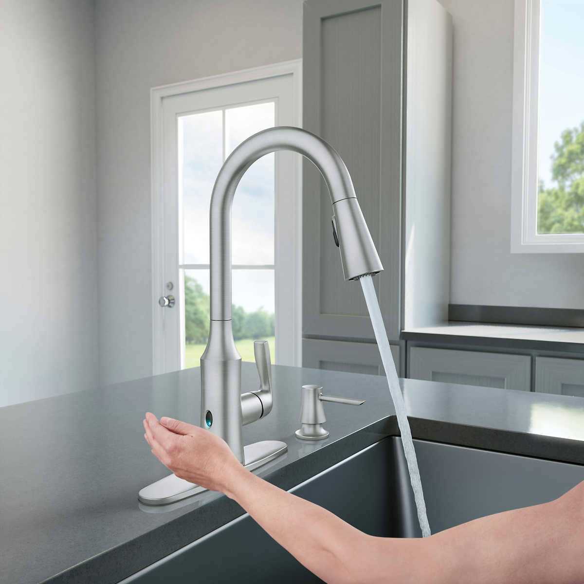 Moen CA87888 Chrome Caldwell Handle Kitchen Faucet - MT - Mrs Treak