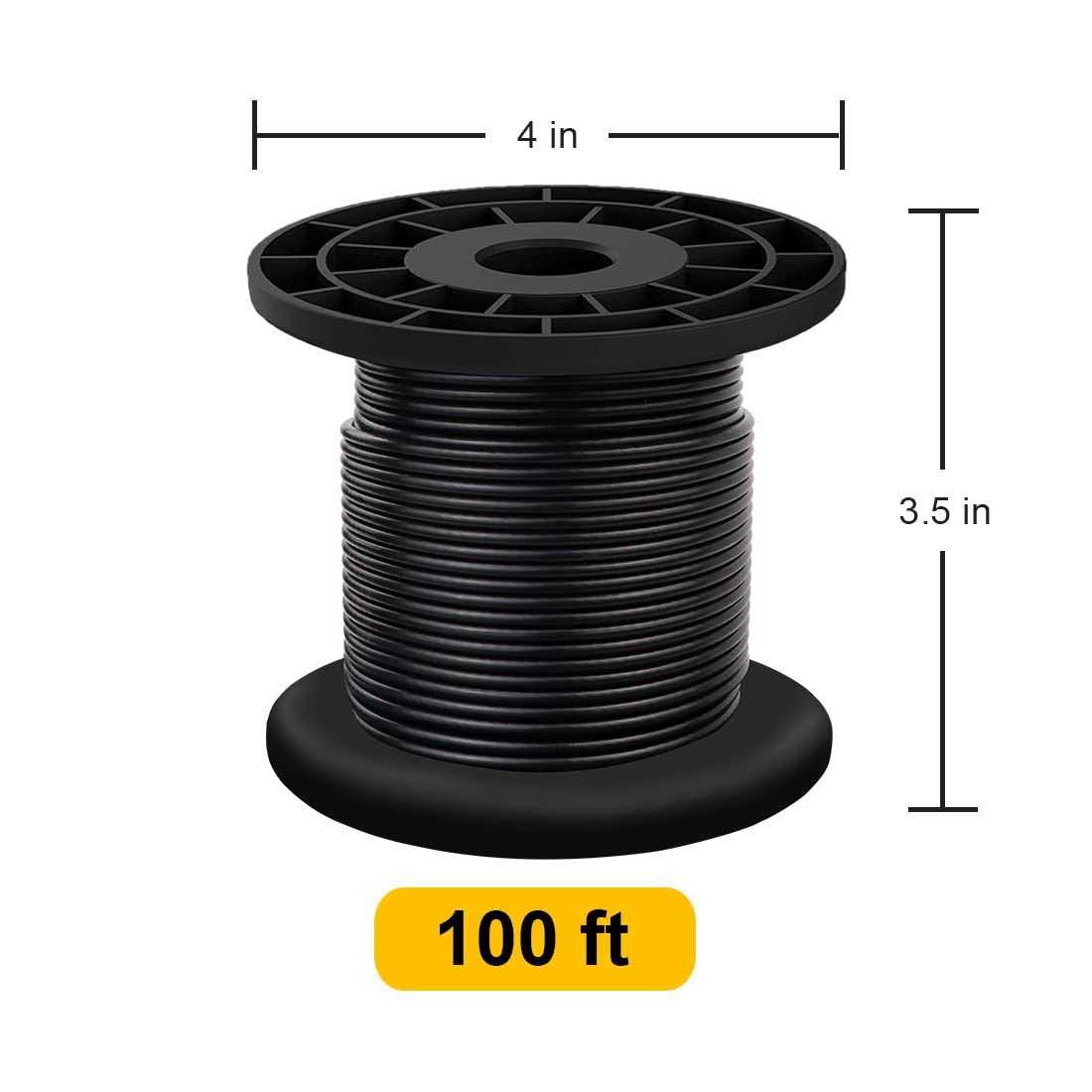 Flngr Wire Rope 304 Stainless Steel Wire Cable Black Vinyl Coated - MT - Mrs Treak