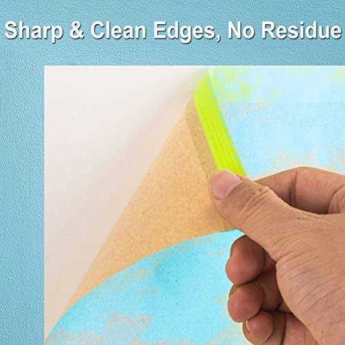 Tangibay Pre-Taped Masking Paper for Painting 50 feet Tape and Drape Painters Paper - MT - Mrs Treak