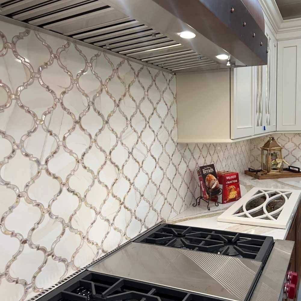 Tahitian Pearl 14 x 14.5 Glass Satin Mosaic Wall Tile The Tile Life - MT - Mrs Treak