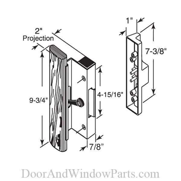 Prime-Line Sliding Door Handle C 1003 - MT - Mrs Treak