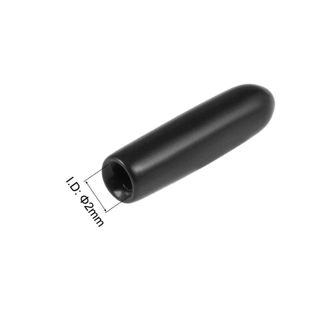 uxcell Rubber End Caps ID Vinyl Round Cap Cover Screw Thread Protectors Black - MT - Mrs Treak