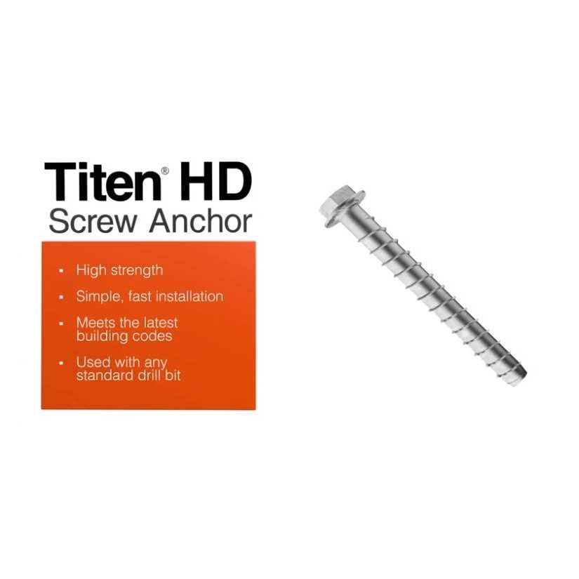 Simpson Strong-Tie 1/2 x Titen HD Heavy-Duty Screw Anchor 316 Stainless Steel - MT - Mrs Treak