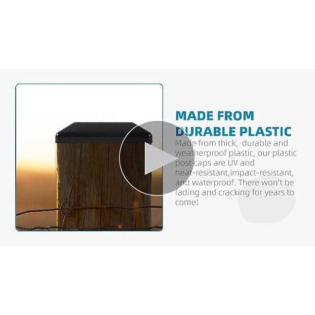 Tongass 4×4 Fence Post caps Made from Black Durable Plastic - MT - Mrs Treak
