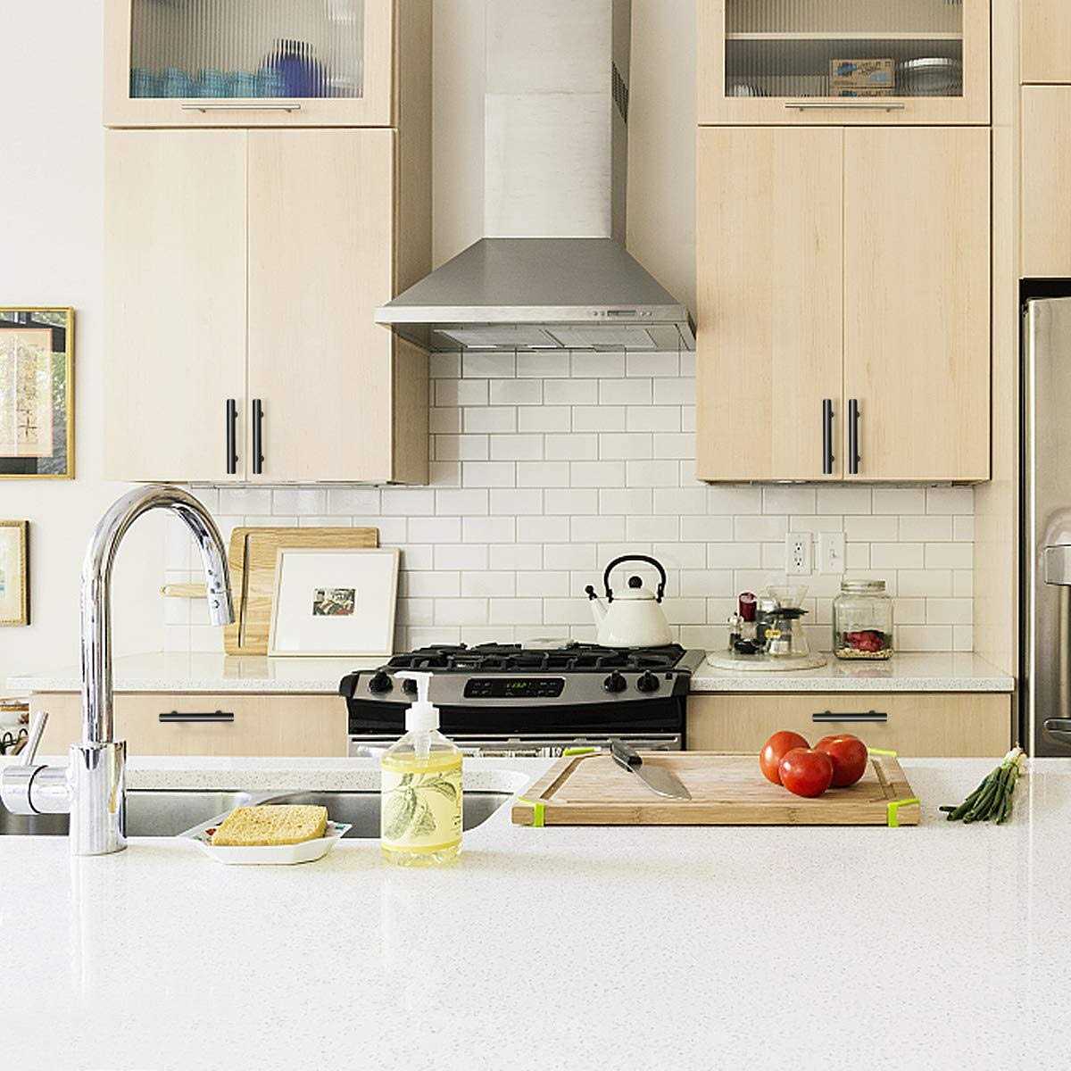 Probrico 25 Pack Black Stainless Steel Kitchen Cabinet Door Handles T Bar Drawer Pulls Knobs Diameter 1/2 inch - MT - Mrs Treak