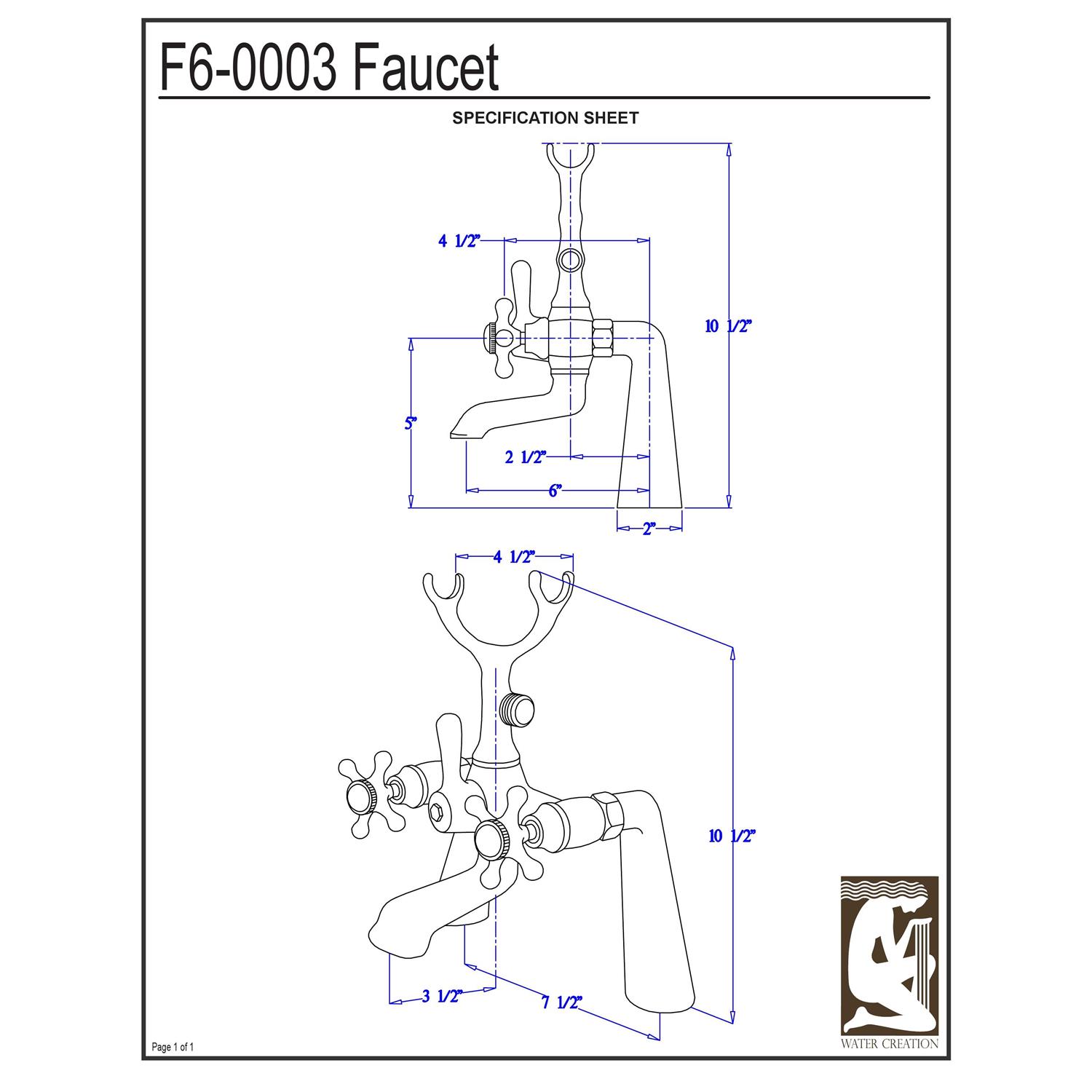 Water Creation PS-0001-06 Classic P-Trap Water Supply Kit - MT - Mrs Treak