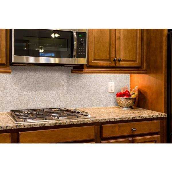 Tile Connection Fit Tile White 11 in. x 11 in. x 9.5 mm Indonesian Marble Mesh-Mounted Mosaic - MT - Mrs Treak