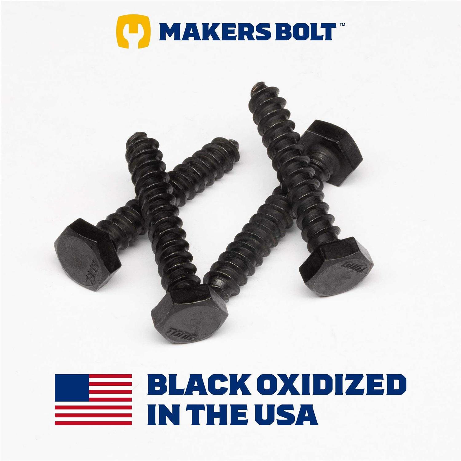 Makers Bolt Rustic Square Head Lag Screws Black Oxide Finish Lag Bolts - MT - Mrs Treak