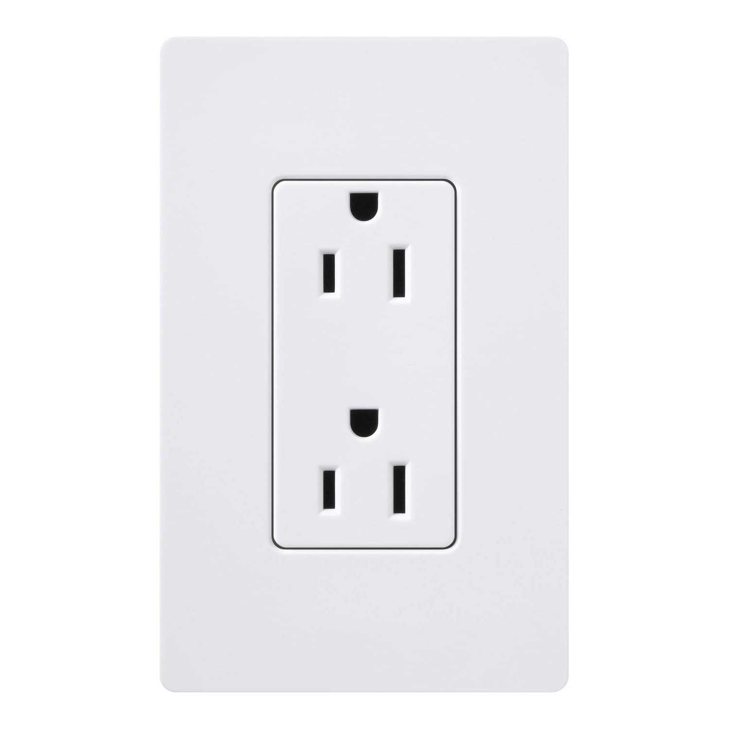 Lutron CAR-15-WH Claro Receptacle - MT - Mrs Treak