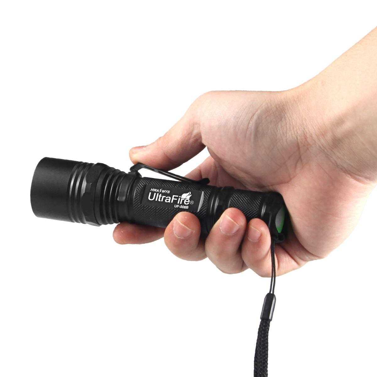 UltraFire WF-502B Single Mode Flashlight with Holster,1000 Mini Tactical LED Flashlight Duty Belt Holster - MT - Mrs Treak