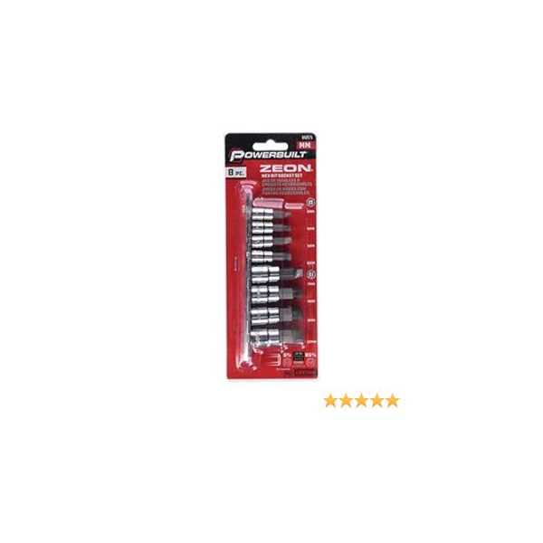 Powerbuilt Tools 8 Piece Zeon SAE Hex Bit Socket Set 642574 - MT - Mrs Treak