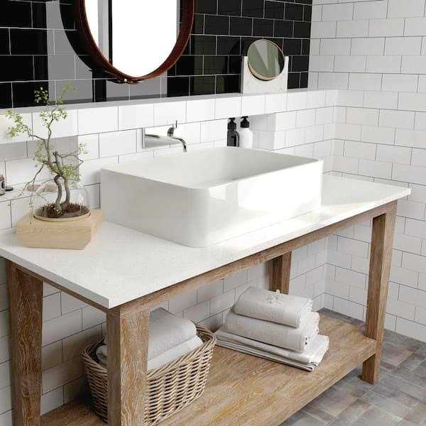 Merola Tile Crown Heights Matte Black 3 in. x 6 in. Ceramic Wall Tile - MT - Mrs Treak