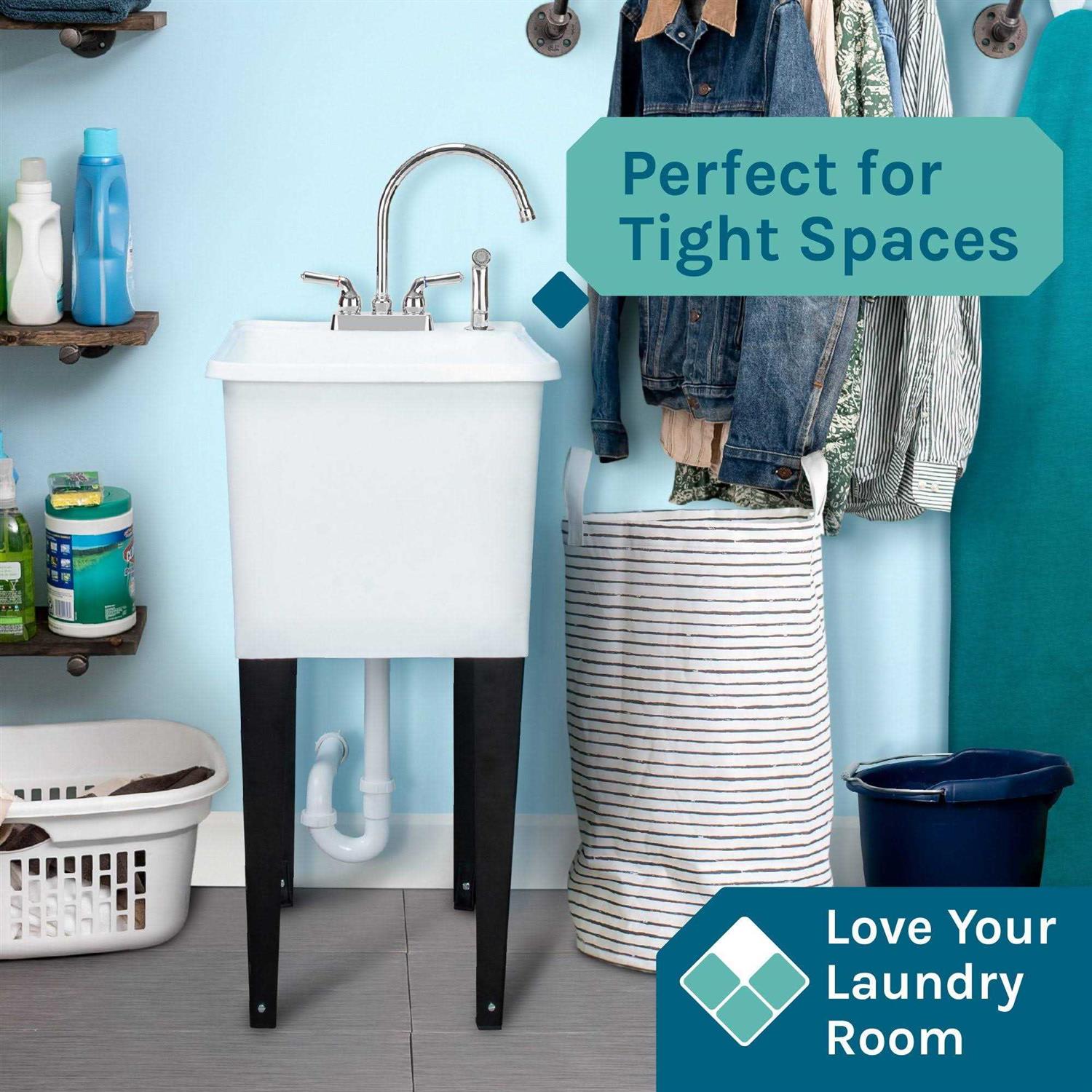 Tehila Space Saver 16 Gallon Utility Sink Faucet - MT - Mrs Treak