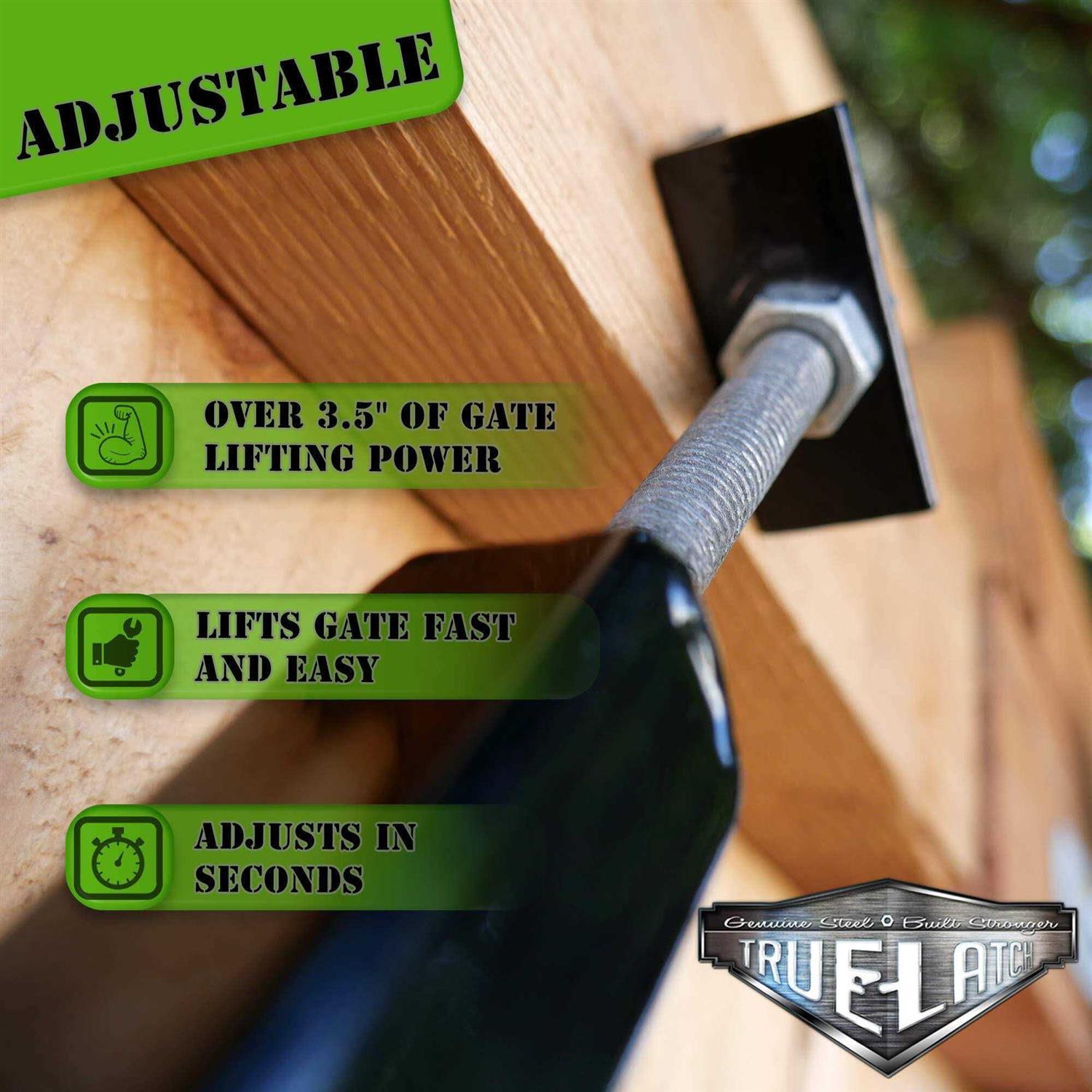 True Latch Telescopic Gate Brace Wood Privacy Fence Anti Sag Gate Kit - MT - Mrs Treak