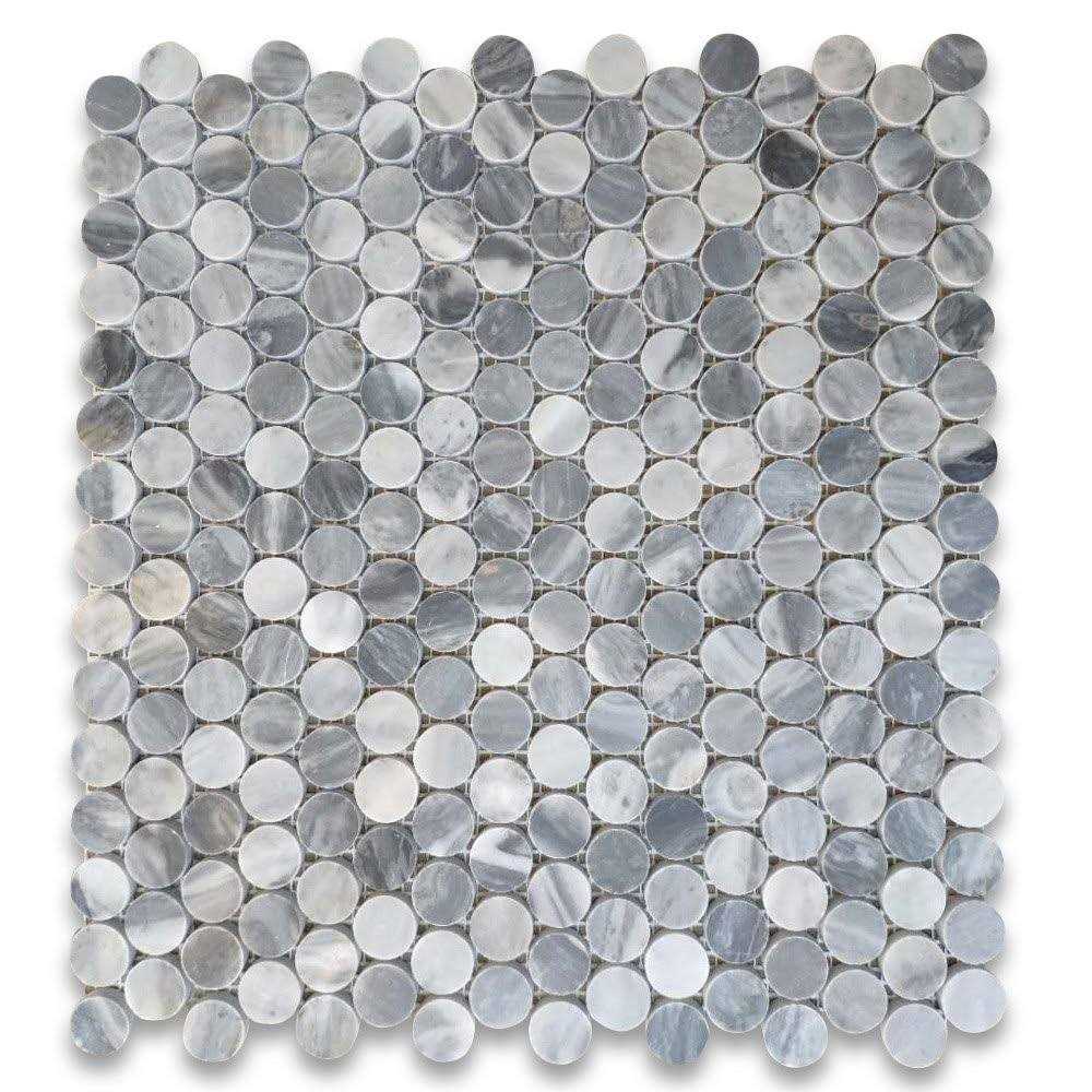 Marble Online Pebble Stone Carrara Venato Mix Bardiglio Grey Marble Flat Mosaic Tile - MT - Mrs Treak