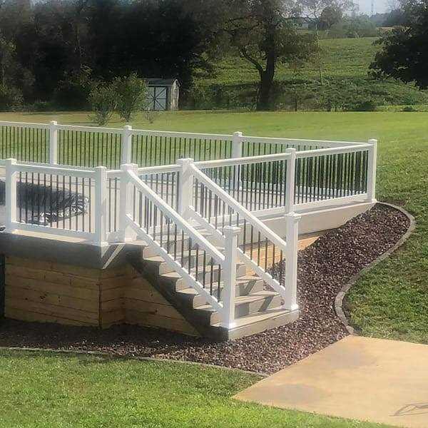 Weatherables Naples 3 ft. H x 8 ft. W White Vinyl Stair Railing Kit - MT - Mrs Treak